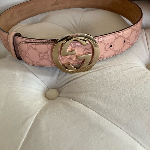 Gucci Pink Gold Belt with Signature Buckle - Picture 4 of 5